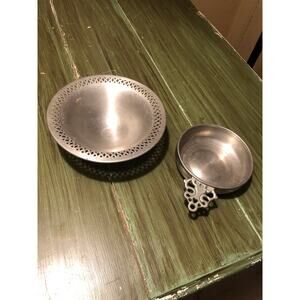 Vintage Pewter Bundle One Woodbury Porringer Bowl One Pewter by Pool Candy Bowl